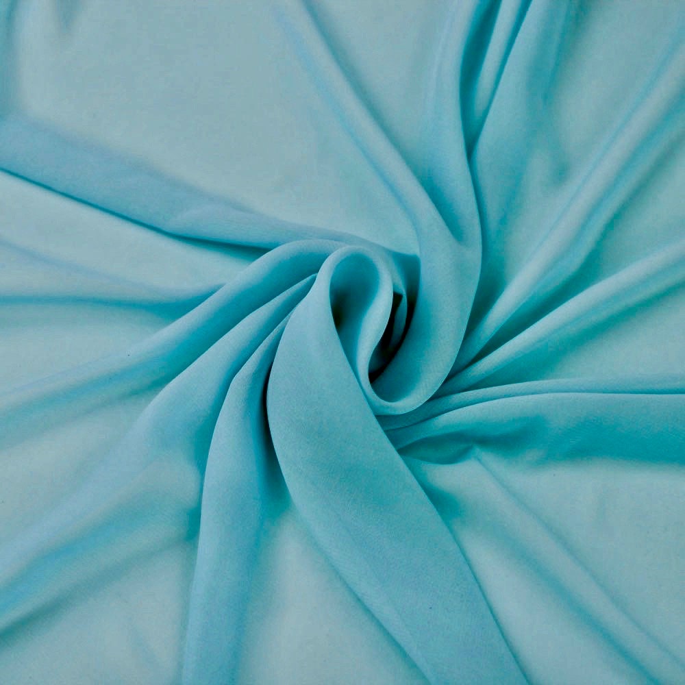 Danielle AQUA BLUE Polyester Hi-Multi Chiffon Fabric by the Yard - 10075
