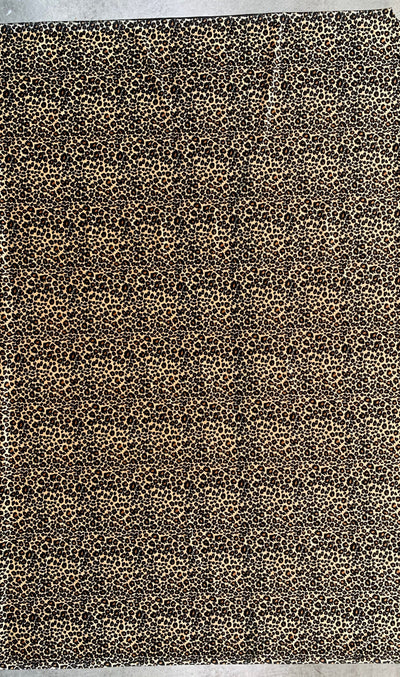 Dana BLACK CAMEL Leopard Pattern Polyester Stretch Velvet Fabric for Bows, Top Knots, Head Wraps, Scrunchies, Clothes, Costumes, Crafts