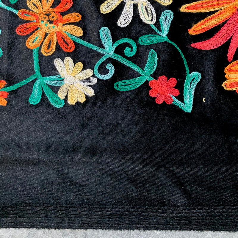 Johanna EMBROIDERED FLORAL 1 Pattern Polyester Stretch Velvet Fabric by the Yard for Tops, Clothes, Dance Wear, Costumes, Crafts - 10167