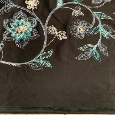 Johanna EMBROIDERED FLORAL 2 Pattern Polyester Stretch Velvet Fabric by the Yard for Tops, Clothes, Dance Wear, Costumes, Crafts - 10167