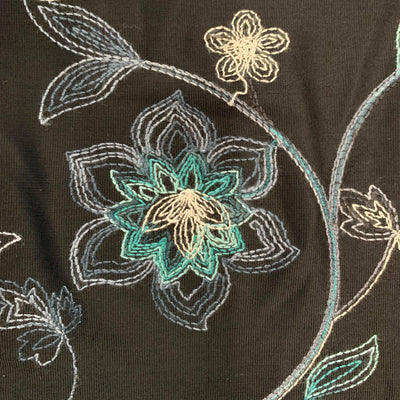 Johanna EMBROIDERED FLORAL 2 Pattern Polyester Stretch Velvet Fabric by the Yard for Tops, Clothes, Dance Wear, Costumes, Crafts - 10167