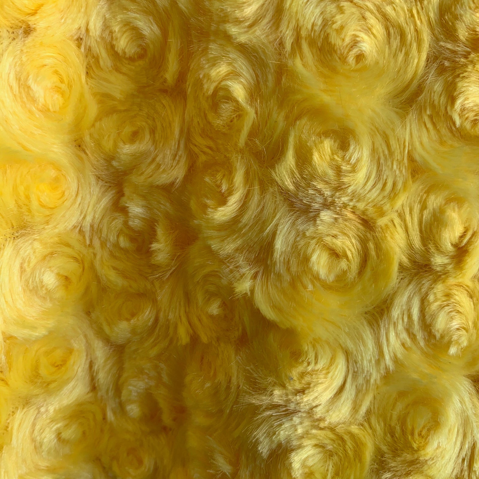 Ruth YELLOW Cuddle Minky Rosette Soft Faux Fur Fabric by the Yard - 10083