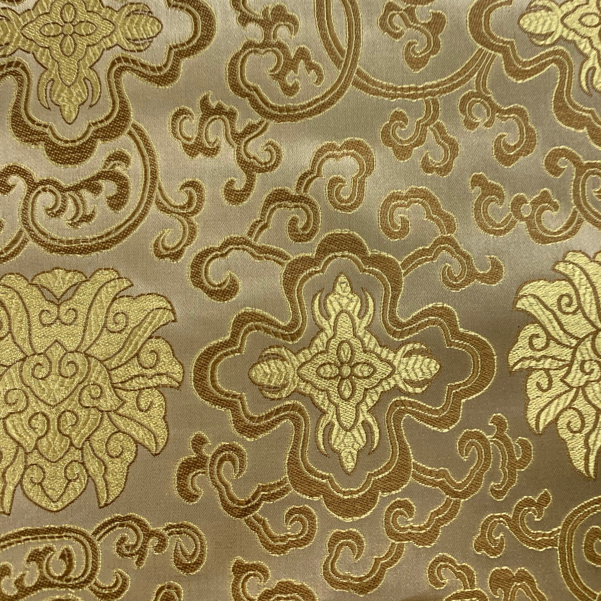 Adelaide GOLD Chinese Brocade Satin Fabric by the Yard - 10058