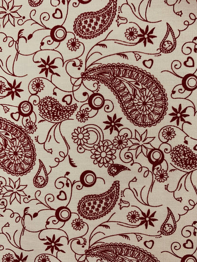 Marie RED PAISLEY 100% Cotton Fabric for Non-Medical Face Mask, Clothes, Costumes, Crafts  - 10173