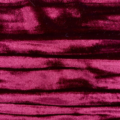 Pauline BURGUNDY Wrinkled Polyester Crushed Stretch Velvet Fabric by the Yard for Ribbons, Headwraps, Clothes, Costumes, Crafts - 10175