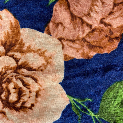 Beatrice FLORAL Print 6 on Polyester Crushed Stretch Velvet Fabric by the Yard for Tops, Clothes, Dance Wear, Costumes, Crafts - 10168