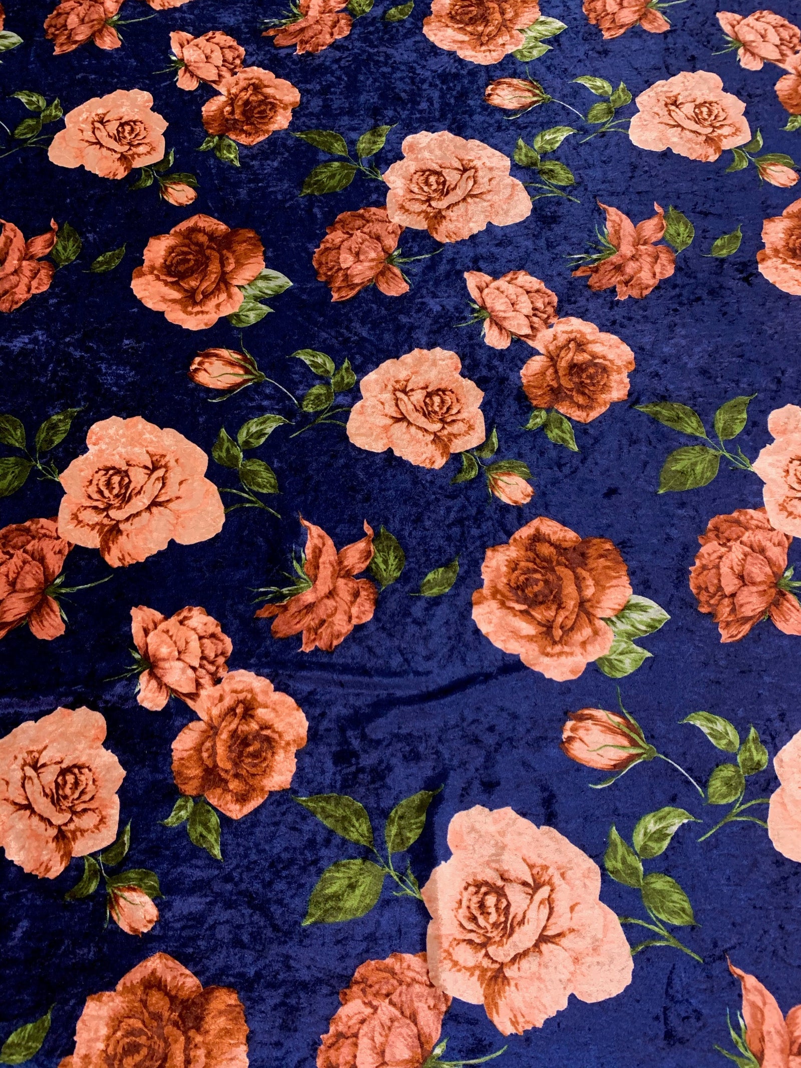 Beatrice FLORAL Print 6 on Polyester Crushed Stretch Velvet Fabric by the Yard for Tops, Clothes, Dance Wear, Costumes, Crafts - 10168
