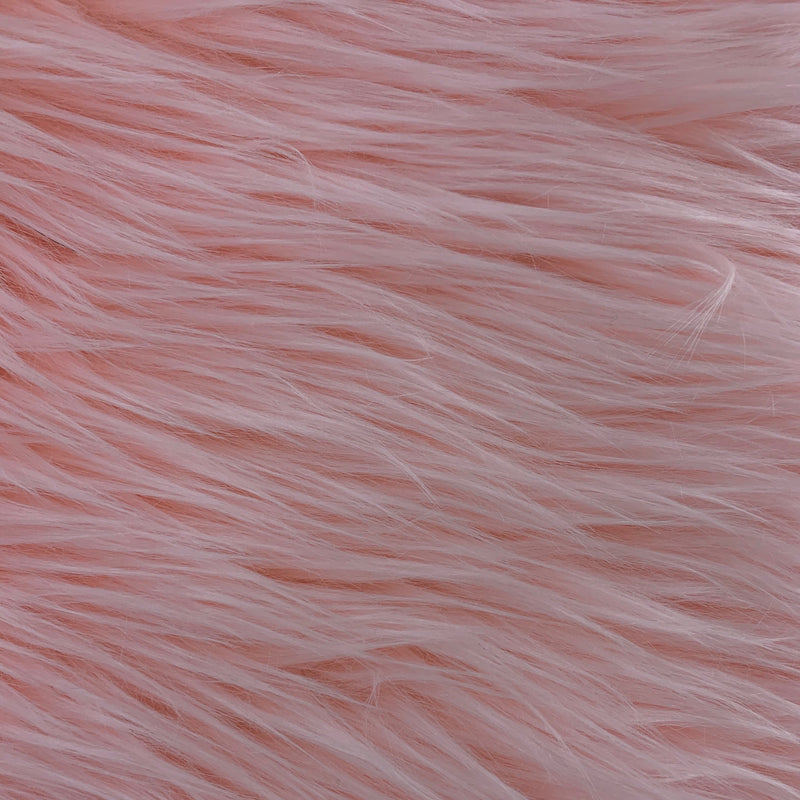 Eden LIGHT PINK Shaggy Long Pile Soft Faux Fur Fabric for Fursuit, Cosplay Costume, Photo Prop, Trim, Throw Pillow, Crafts