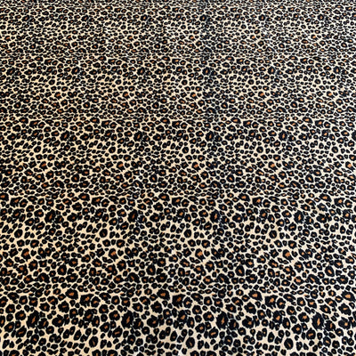 Dana BLACK CAMEL Leopard Pattern Polyester Stretch Velvet Fabric for Bows, Top Knots, Head Wraps, Scrunchies, Clothes, Costumes, Crafts