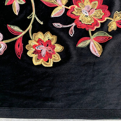 Johanna EMBROIDERED FLORAL 3 Pattern Polyester Stretch Velvet Fabric by the Yard for Tops, Clothes, Dance Wear, Costumes, Crafts - 10167