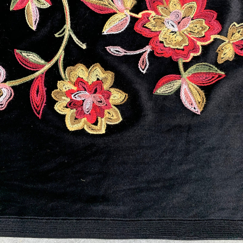 Johanna EMBROIDERED FLORAL 3 Pattern Polyester Stretch Velvet Fabric by the Yard for Tops, Clothes, Dance Wear, Costumes, Crafts - 10167