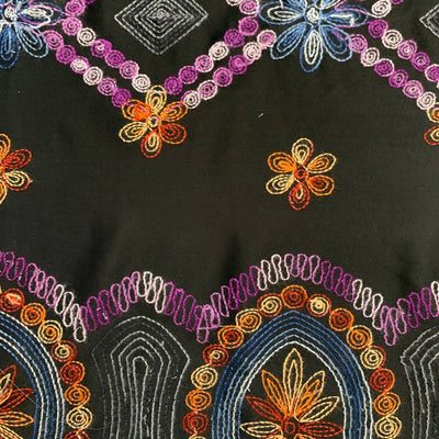 Johanna EMBROIDERED FLORAL 4 Pattern Polyester Stretch Velvet Fabric by the Yard for Tops, Clothes, Dance Wear, Costumes, Crafts - 10167