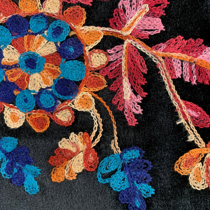 Johanna EMBROIDERED FLORAL 5 Pattern Polyester Stretch Velvet Fabric by the Yard for Tops, Clothes, Dance Wear, Costumes, Crafts - 10167