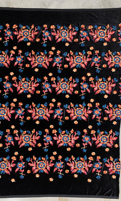 Johanna EMBROIDERED FLORAL 5 Pattern Polyester Stretch Velvet Fabric by the Yard for Tops, Clothes, Dance Wear, Costumes, Crafts - 10167