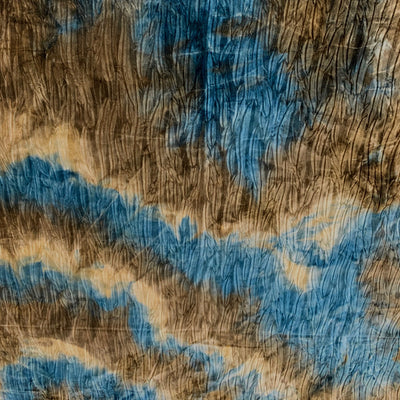 Greta BLUE BROWN BEIGE Wrinkled Polyester Stretch Velvet Fabric by the Yard for Ribbons, Headwraps, Clothes, Costumes, Crafts - 10176