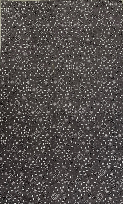 Annabella GREY Paisley Floral Print Bandana Poly Cotton Fabric by the Yard - 10115