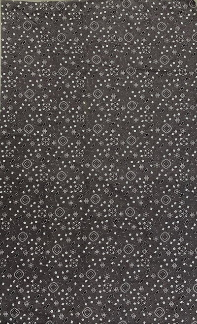 Annabella GREY Paisley Floral Print Bandana Poly Cotton Fabric by the Yard - 10115