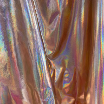 Finley ROSE GOLD IRIDESCENT 4-Way Stretch Metallic Foil Fabric by the Yard - 10013