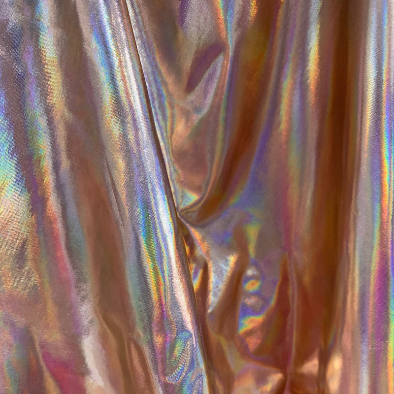 Finley ROSE GOLD IRIDESCENT 4-Way Stretch Metallic Foil Fabric by the Yard - 10013