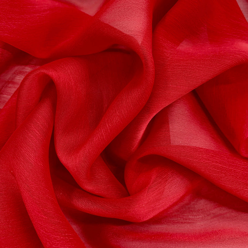 Jolene DEEP RED Polyester Two-Tone Chiffon Fabric by the Yard - 10135