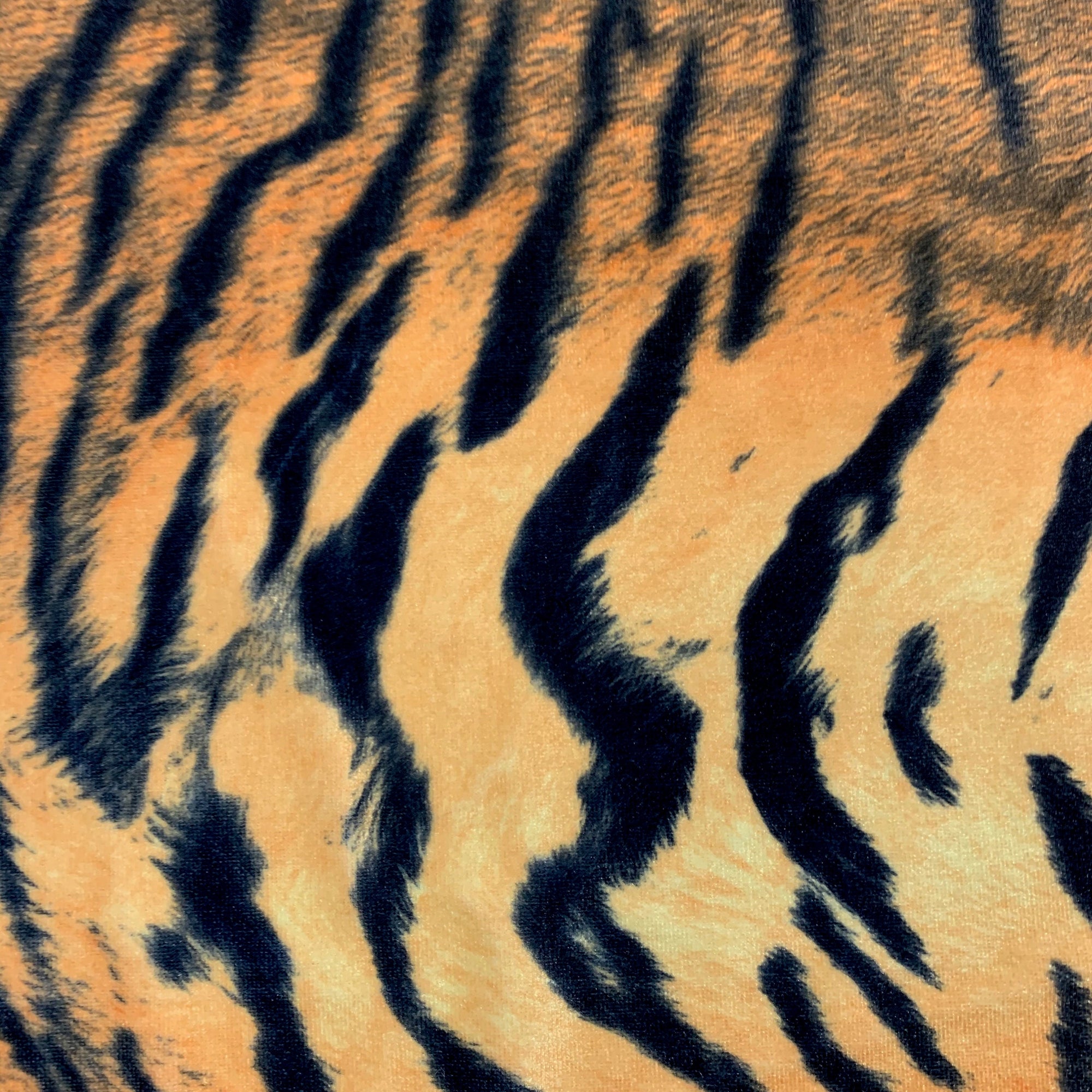 Georgia BLACK ORANGE Tiger Printed Polyester Spandex 4-way Stretch Medium Weight Fabric for Apparel, Swimwear, Activewear, Costumes, Crafts