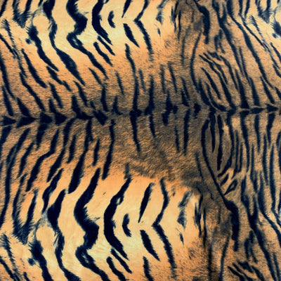 Dana BLACK CAMEL Tiger Pattern Polyester Stretch Velvet Fabric by the Yard for Tops, Clothes, Dance Wear, Costumes, Crafts - 10160