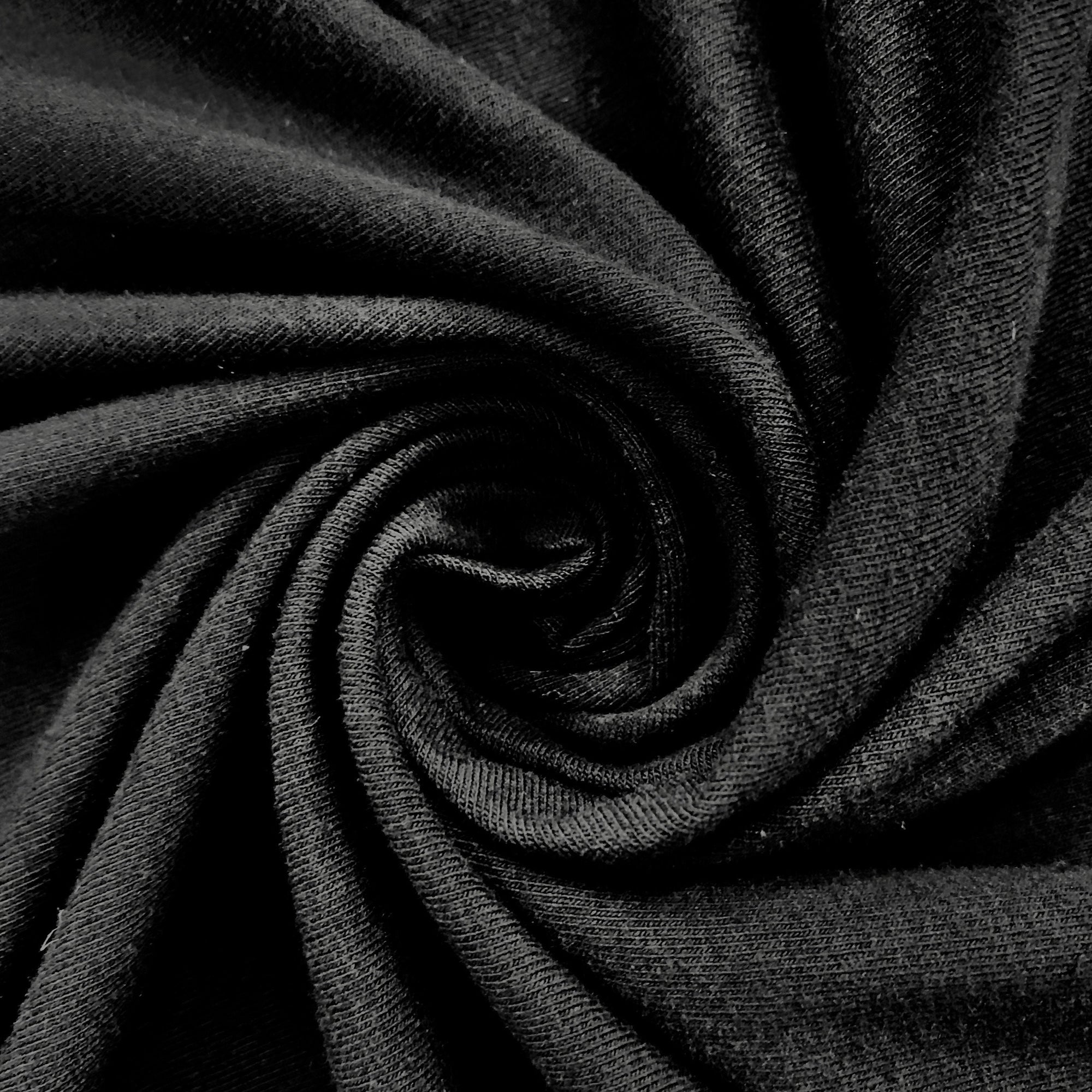Clara BLACK Cotton Lycra Spandex Jersey Fabric for Clothes, Costumes, Crafts