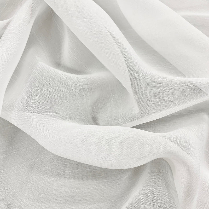Jolene WHITE Polyester Two-Tone Chiffon Fabric by the Yard - 10135