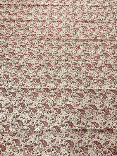 Marie RED PAISLEY 100% Cotton Fabric for Non-Medical Face Mask, Clothes, Costumes, Crafts  - 10173