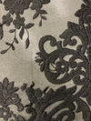 Teagan BLACK Damask Design Embroidered on Mesh Lace Fabric by the Yard - 10027