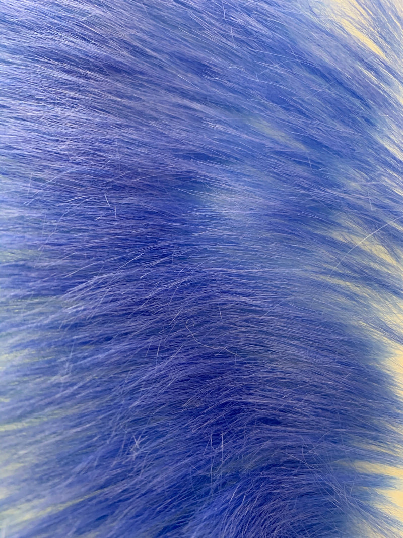 Bristol ROYAL BLUE Tip Candy Shag Long Pile Soft Faux Fur Fabric for Fursuit, Cosplay Costume, Photo Prop, Trim, Throw Pillow, Crafts