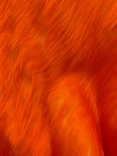 Bristol ORANGE Tip Candy Shag Long Pile Soft Faux Fur Fabric for Fursuit, Cosplay Costume, Photo Prop, Trim, Throw Pillow, Crafts