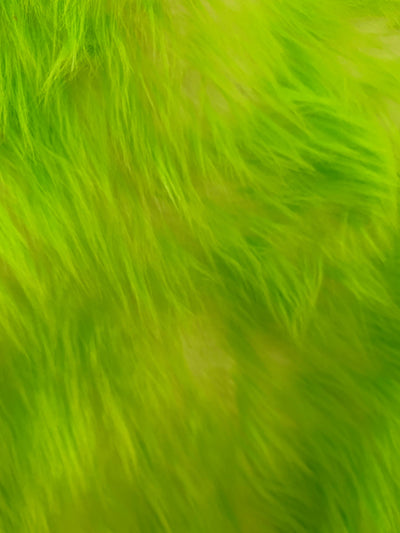 Bristol LIME GREEN Tip Candy Shag Long Pile Soft Faux Fur Fabric for Fursuit, Cosplay Costume, Photo Prop, Trim, Throw Pillow, Crafts