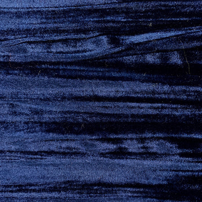 Pauline NAVY BLUE Wrinkled Polyester Crushed Stretch Velvet Fabric by the Yard for Ribbons, Headwraps, Clothes, Costumes, Crafts - 10175