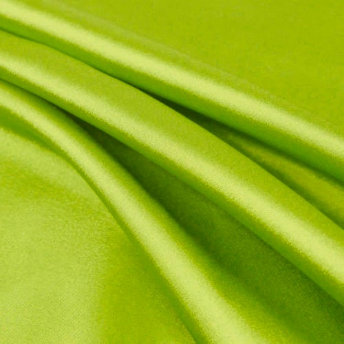 Payton LIME GREEN Faux Silk Minimal Stretch Charmeuse Satin Fabric by the Yard - 10017