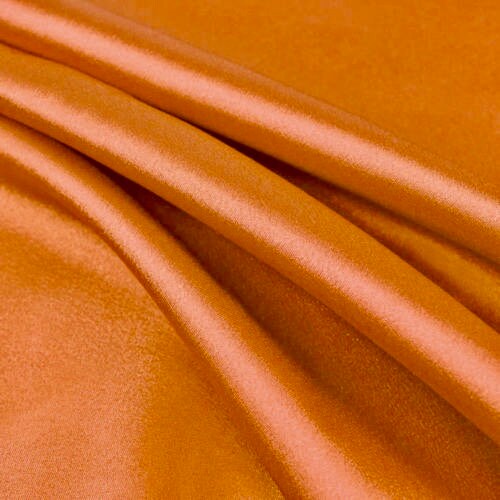 Payton ORANGE Faux Silk Minimal Stretch Charmeuse Satin Fabric by the Yard - 10017