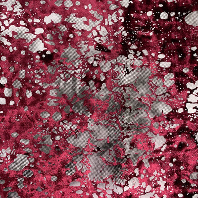 Sutton BURGUNDY Splatter Print on Polyester Stretch Velvet for Bows, Topknot, Scrunchies, Clothes, Costumes, Crafts - 10171