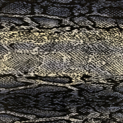 Colette GREY BLACK Snake Skin Pattern Polyester Stretch Velvet Fabric by the Yard for Tops, Clothes, Dance Wear, Costumes, Crafts - 10161