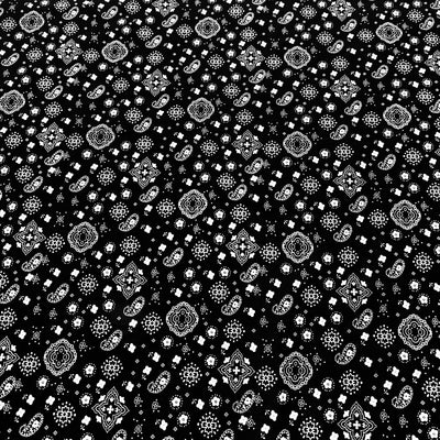 Annabella BLACK Paisley Floral Print Bandana Poly Cotton Fabric by the Yard - 10115