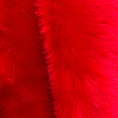 Zahra RED 0.75 Inch Short Pile Soft Faux Fur Fabric for Fursuit, Cosplay Costume, Photo Prop, Trim, Throw Pillow, Crafts - 10177