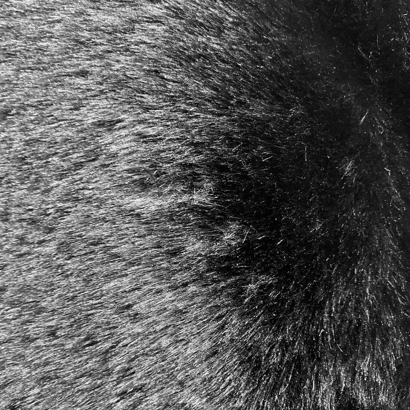 Zahra BLACK 0.75 Inch Short Pile Soft Faux Fur Fabric for Fursuit, Cosplay Costume, Photo Prop, Trim, Throw Pillow, Crafts - 10177