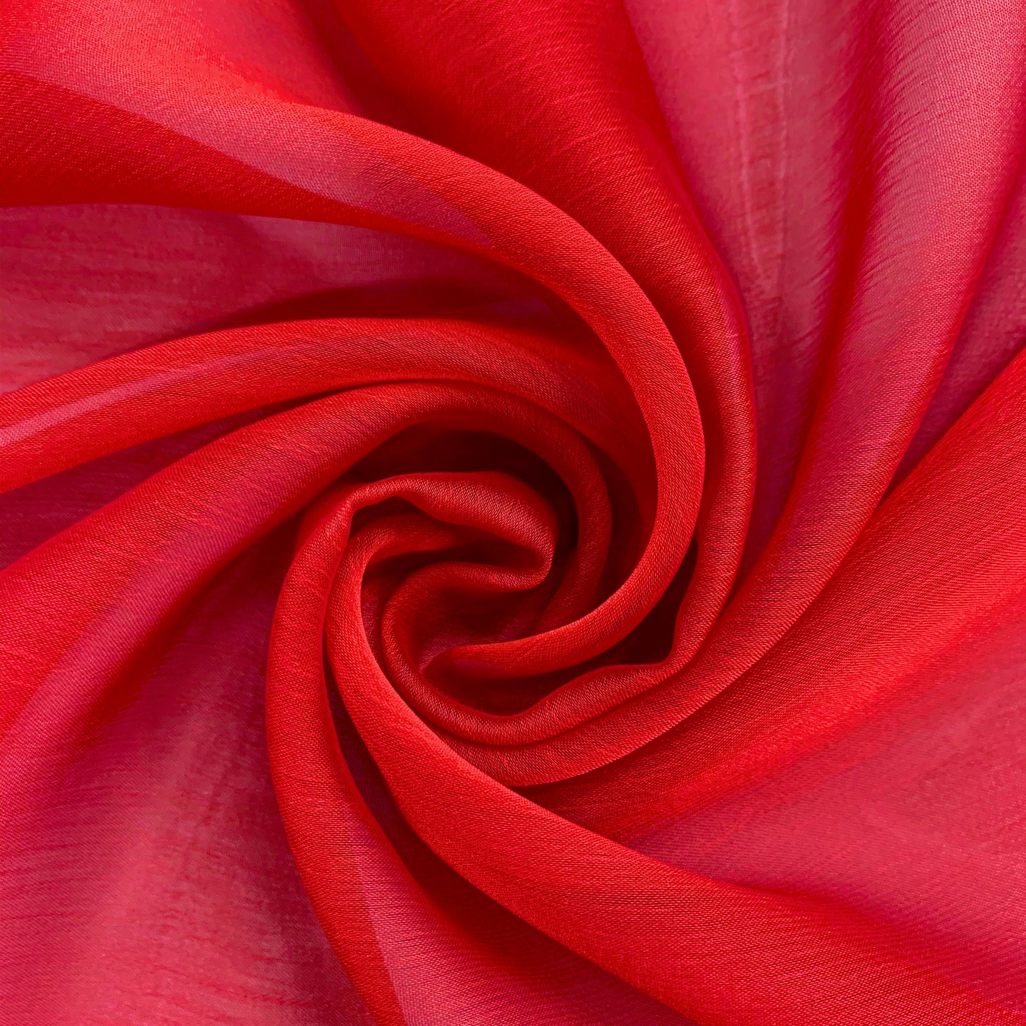 Jolene DEEP RED Polyester Two-Tone Chiffon Fabric by the Yard - 10135