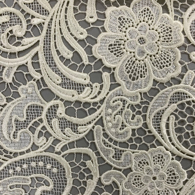 Maggie IVORY Guipure Venice Heavy Lace Fabric by the Yard - 10019