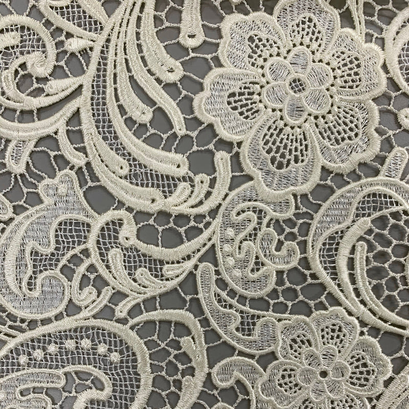 Maggie IVORY Guipure Venice Heavy Lace Fabric by the Yard - 10019