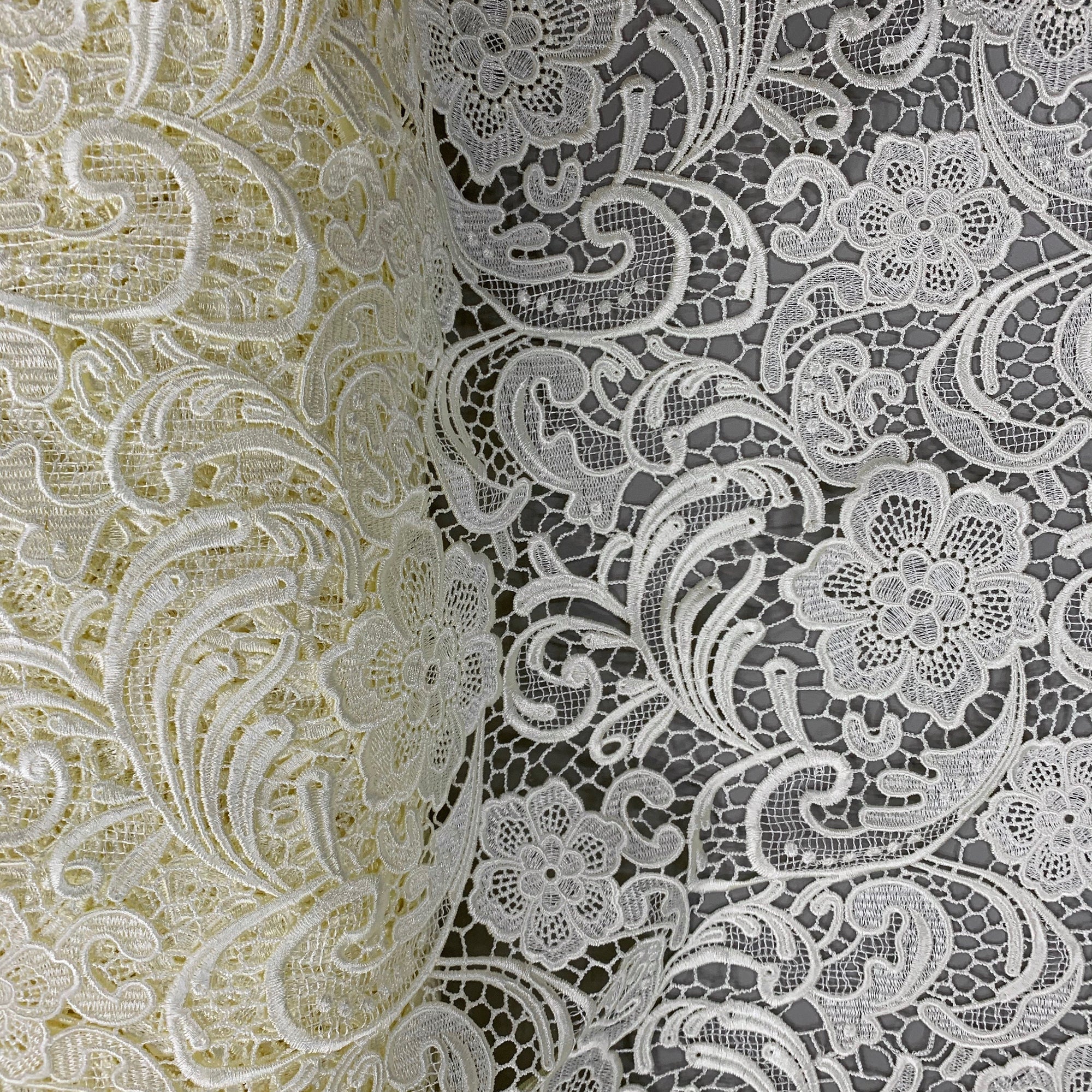 Maggie IVORY Guipure Venice Heavy Lace Fabric by the Yard - 10019