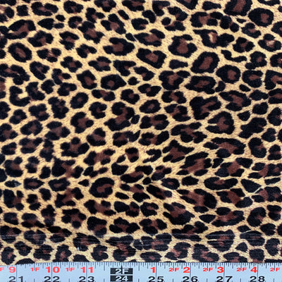 Dana DARK BROWN BLACK Leopard Pattern Polyester Stretch Velvet Fabric by the Yard for Tops, Clothes, Dance Wear, Costumes, Crafts - 10160