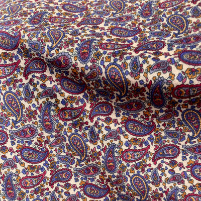 Sutton PAISLEY 2 Print on Polyester Stretch Velvet Fabric by the Yard for Bows, Headwraps, Clothes, Costumes, Crafts - 10171