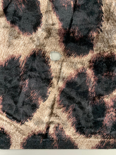 Dana BLACK BROWN Leopard Pattern Polyester Stretch Velvet Fabric by the Yard for Tops, Clothes, Dance Wear, Costumes, Crafts - 10160