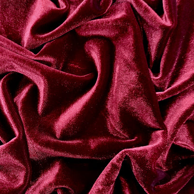 Princess WINE Polyester Spandex Stretch Velvet Fabric by the Yard for Tops, Dresses, Skirts, Dance Wear, Costumes, Crafts - 10001