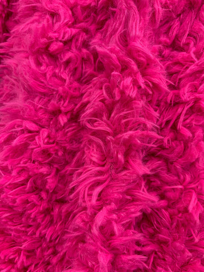 Poppy FUCHSIA Flokati Mongolian Short Pile Soft Faux Fur Fabric for Fursuit, Cosplay Costume, Photo Prop, Trim, Throw Pillow, Crafts